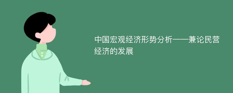 中国宏观经济形势分析——兼论民营经济的发展