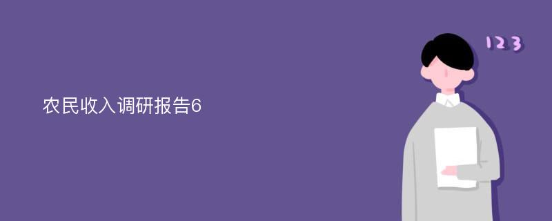 农民收入调研报告6