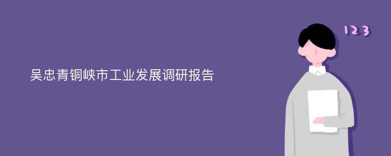 吴忠青铜峡市工业发展调研报告