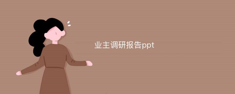 业主调研报告ppt