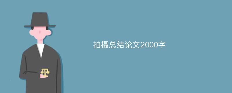 拍摄总结论文2000字