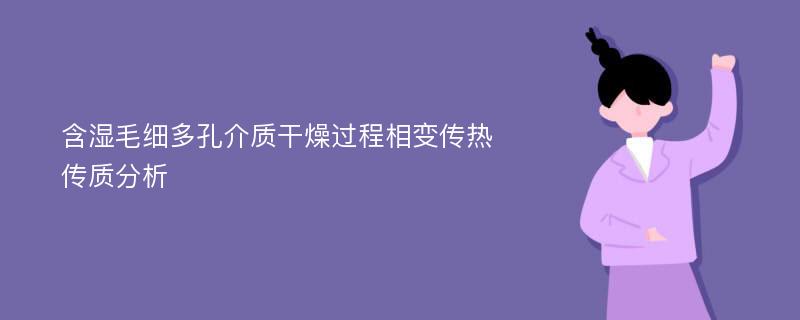 含湿毛细多孔介质干燥过程相变传热传质分析