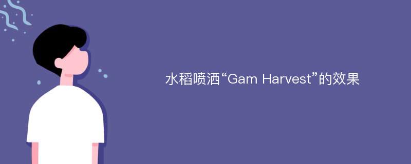 水稻喷洒“Gam Harvest”的效果