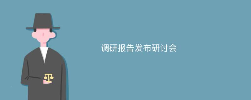 调研报告发布研讨会