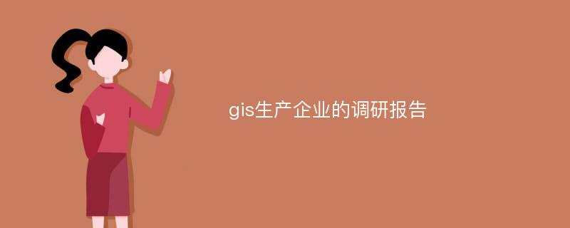 gis生产企业的调研报告